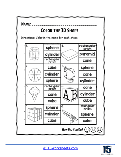 Shape Matcher Worksheet