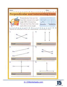 Perpendicular and Intersecting Lines Worksheets - 15 Worksheets.com