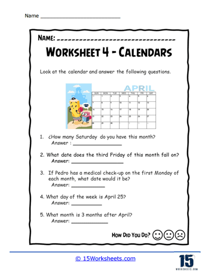 Month Mapping Worksheet