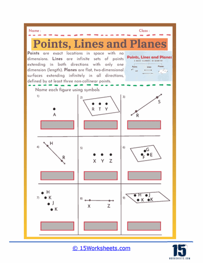 Points, Lines, and Planes Worksheets