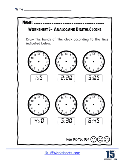 Clock Hand Mastery Worksheet
