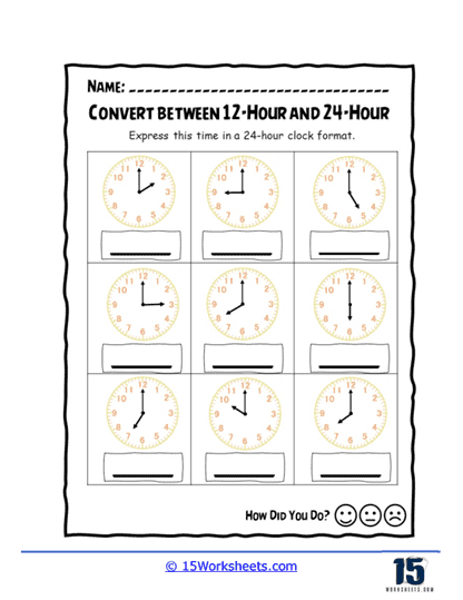 Time-Switch Puzzle Worksheet