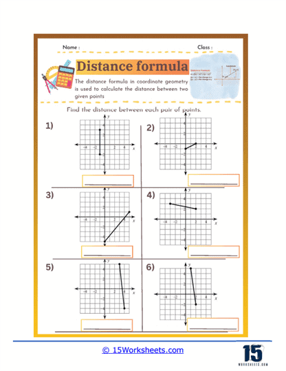 Distance Formula Worksheets
