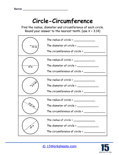 Circle Extravaganza Worksheet