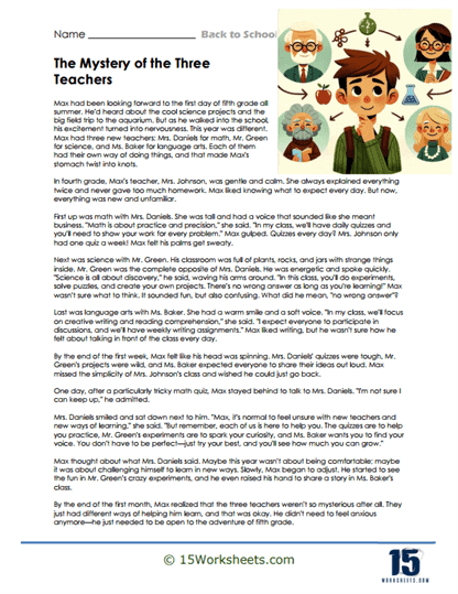 Teacher Tales Worksheet