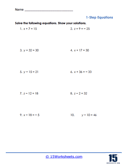 Simple Solutions Worksheet