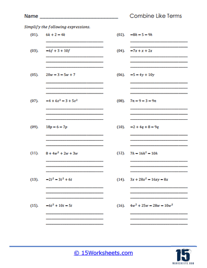 Term Transformer Worksheet