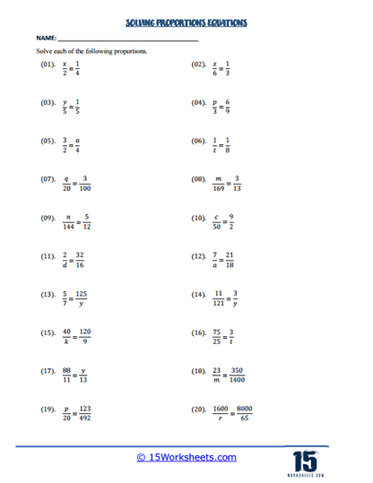 Ratio Resolver Worksheet