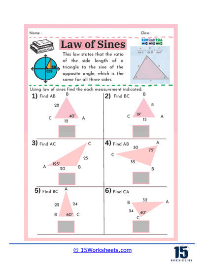 Sine Solver Worksheet