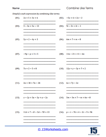 Term Mixer Worksheet