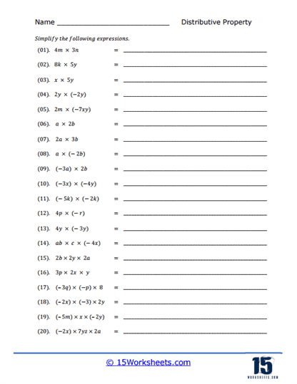 Product Practice Worksheet