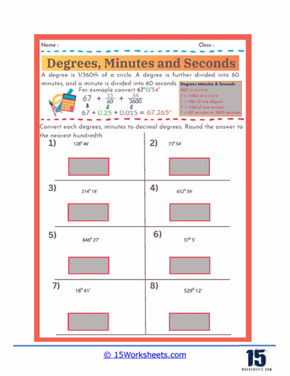 Angle Precision Worksheet