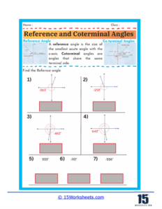 Reference and Coterminal Angles Worksheets - 15 Worksheets.com