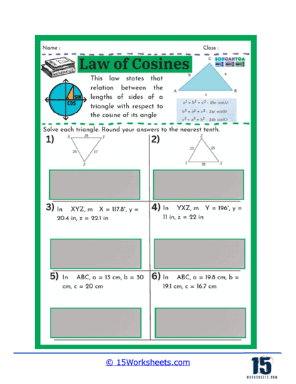 Cosine Crusade Worksheet