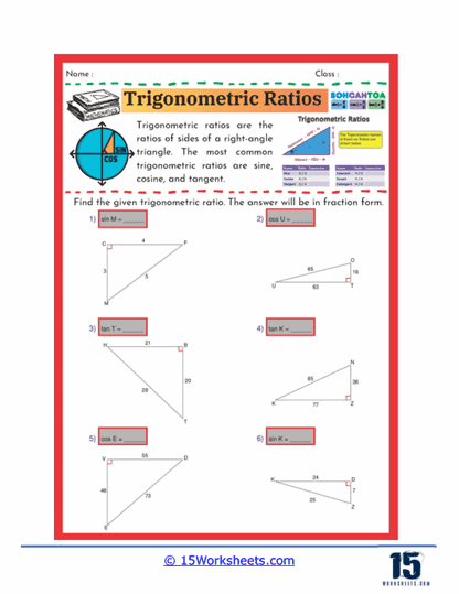 Ratio Revelations Worksheet