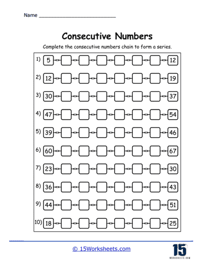 Number Bridge Worksheet