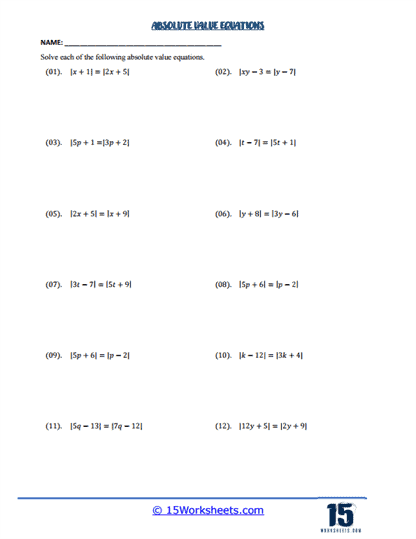 Absolute Answers Worksheet