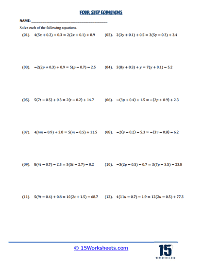 Decimal Dilemmas Worksheet