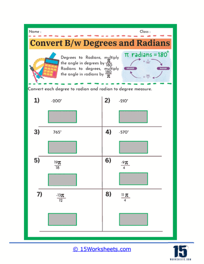 Radian Relay Worksheet