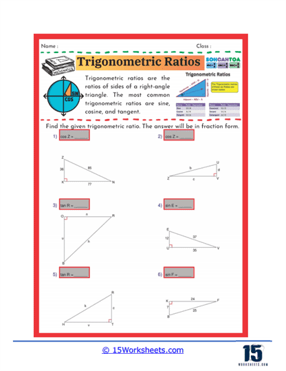 Fraction Finder Worksheet