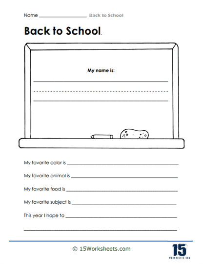 My Favorites Worksheet