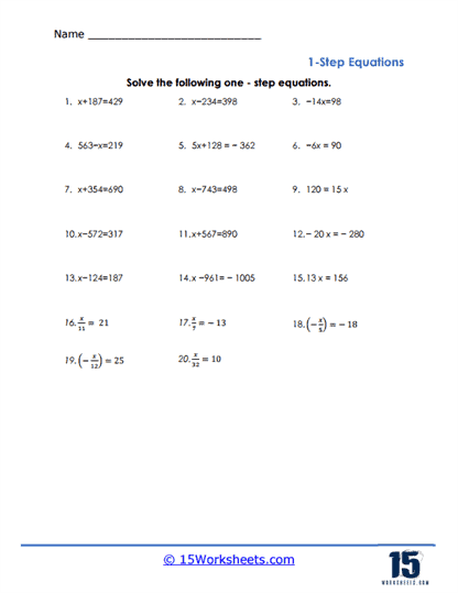 Equation Quest Worksheet