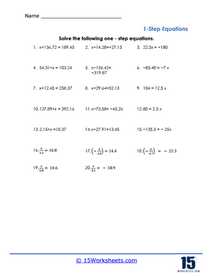 Solve It! Worksheet