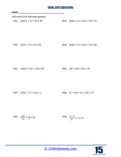 Equation Expedition Worksheet