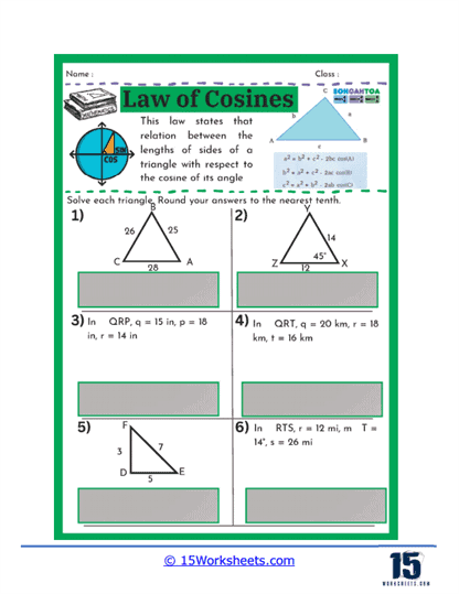 Cosine Chronicles Worksheet