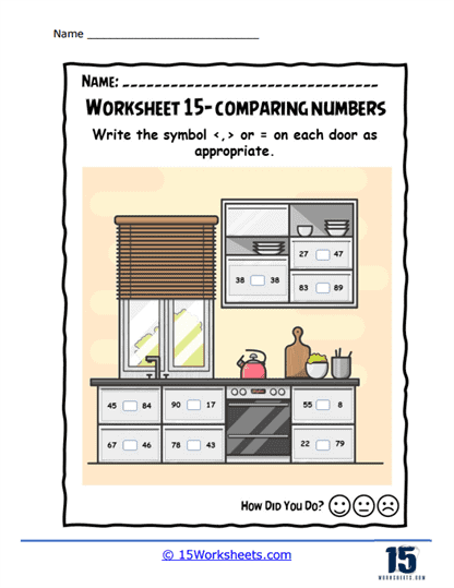 Kitchen Numbers Worksheet