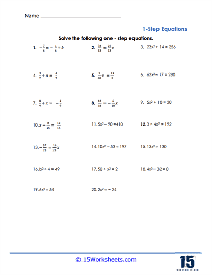 Quick Solve Worksheet