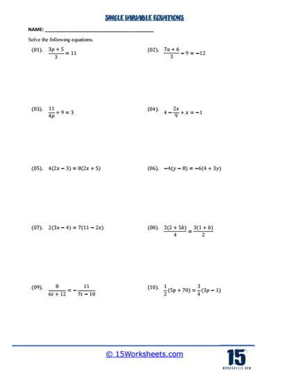 Equation Examiner Worksheet