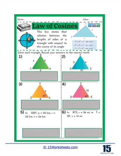 Cosine Conquest Worksheet