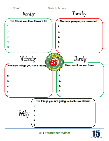 A Daily Reflection Journey Worksheet