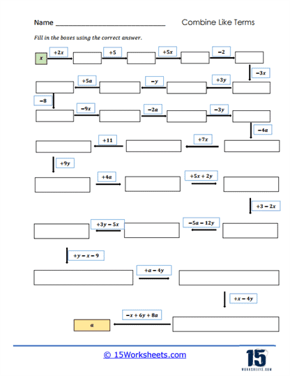 Algebra Path Worksheet