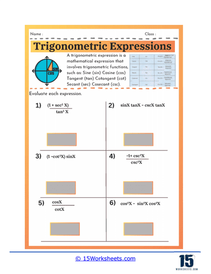 Trig Tactics Worksheet