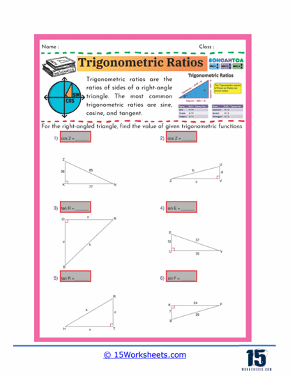 Triangle Ratios Worksheet