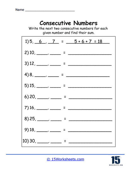 Sum It Up Worksheet