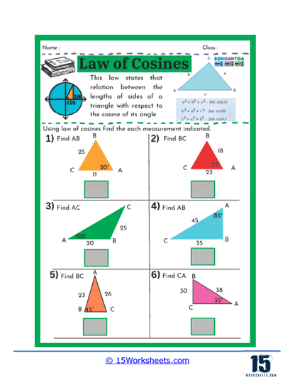 Cosine Explorer Worksheet