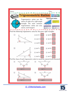 Trigonometric Ratios Worksheets - 15 Worksheets.com