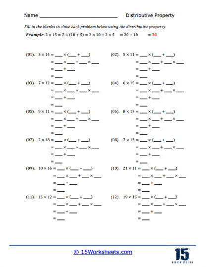 Multiply and Break Worksheet