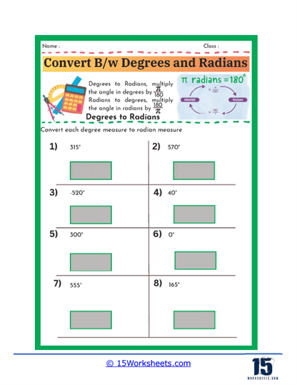 Radian Quest Worksheet