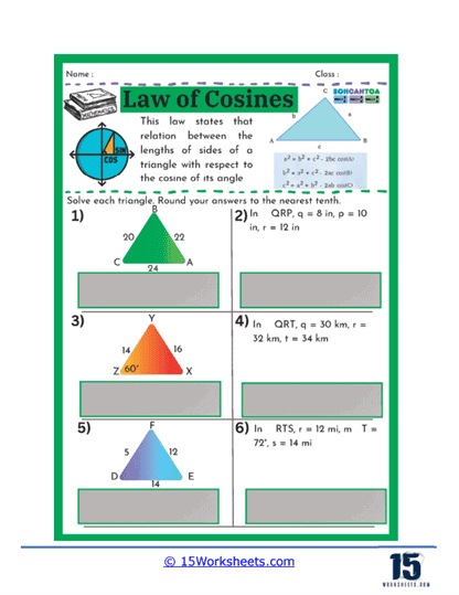 Cosine Challenges Worksheet