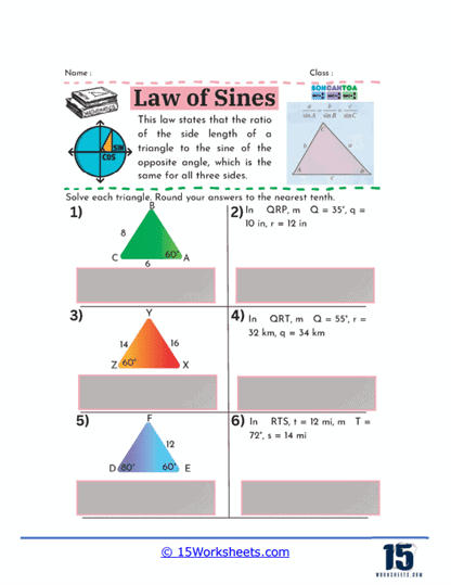 Sine Solver Worksheet