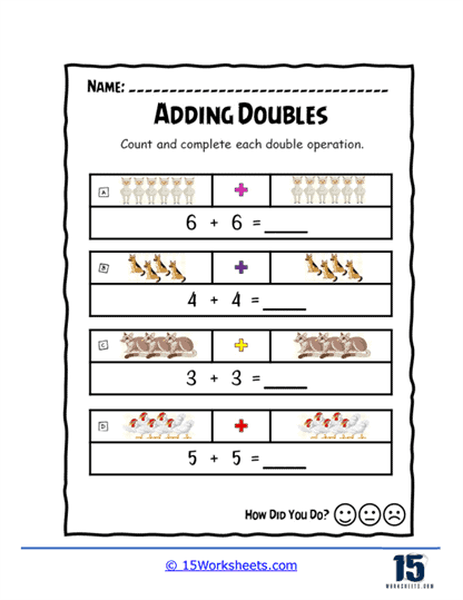 Double Critters Worksheet