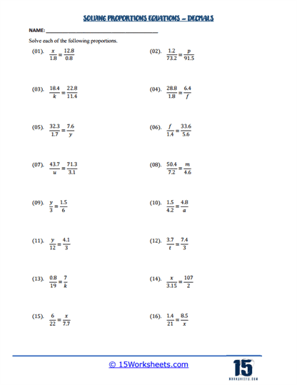 Decimal Discoveries Worksheet