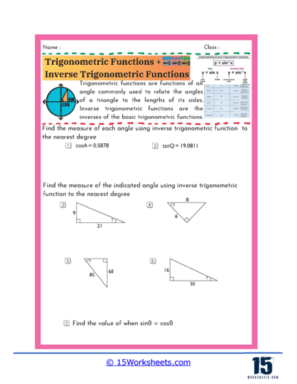 Arc Measure Worksheet