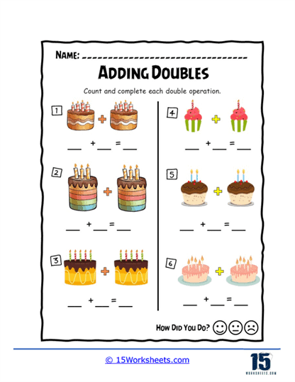 Cake Doubles Worksheet