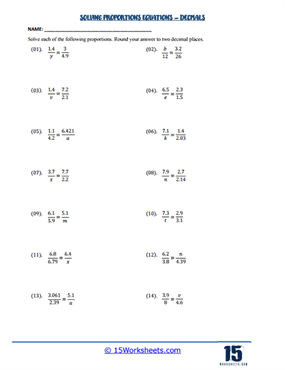 Decimal Dynamics Worksheet