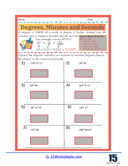 Angle Precision Worksheet